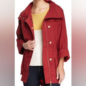 𝅺G.E.T. Outerwear Red Anorak Water Resistant Coat Jacket Size Extra Small​